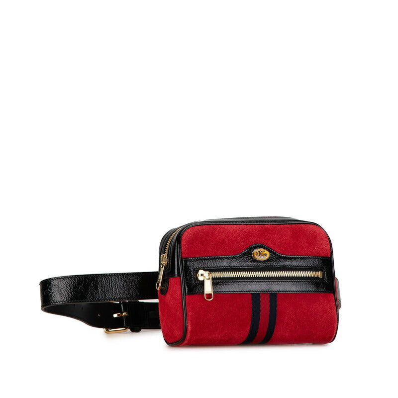 Gucci Ophidia Suede Patent Leather Belt Bag
