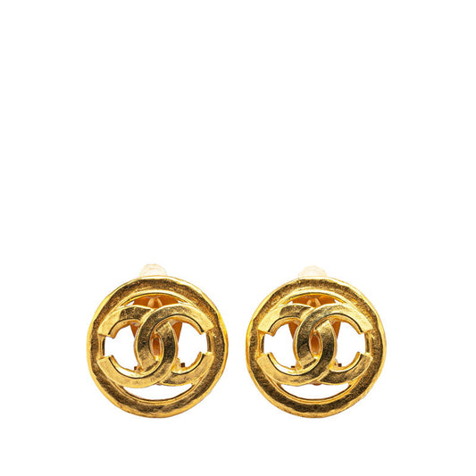 Chanel Vintage Coco Mark Round Earrings