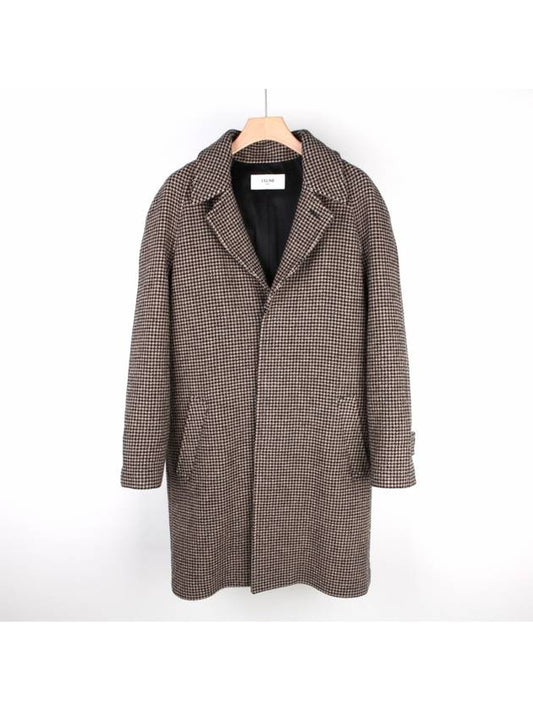 CELINE Houndstooth check coat beige 2M279566F 38NC