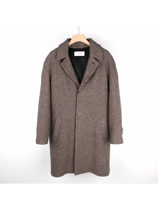 CELINE Houndstooth check coat beige 2M279566F 38NC