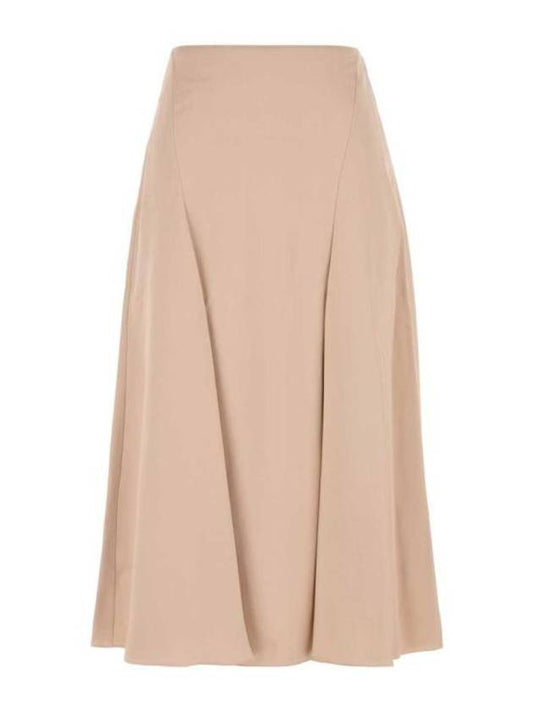 Fendi Silk A-Line Skirt Gold