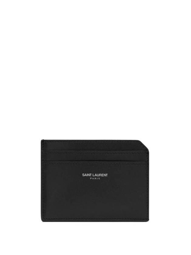 Saint Laurent Paris Open Smooth Leather Card Wallet Black