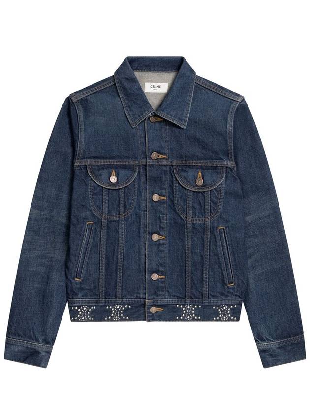 CELINE Trucker Cotton Denim Jacket Navy