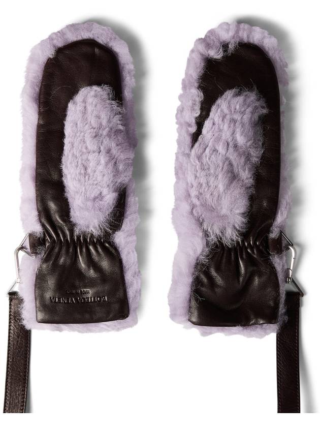 Bottega Veneta Teddy Shearling And Leather Logo Gloves