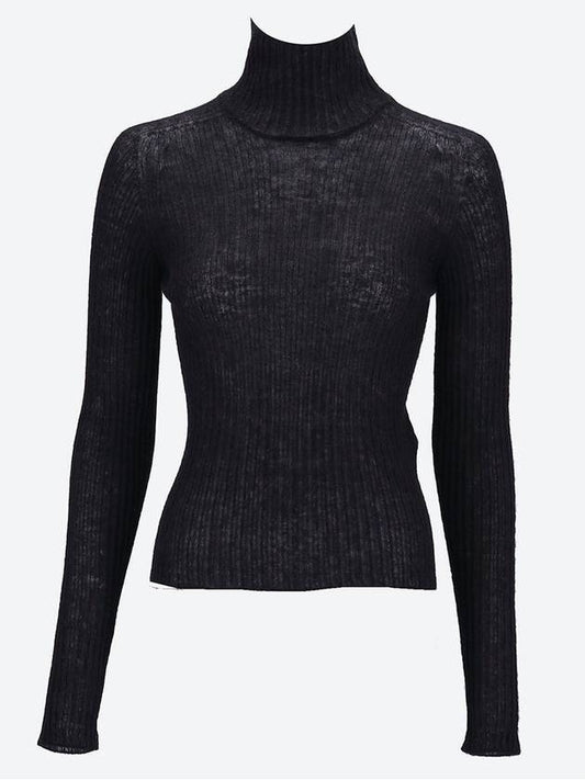 Saint Laurent Ribbed Knit Turtleneck Black