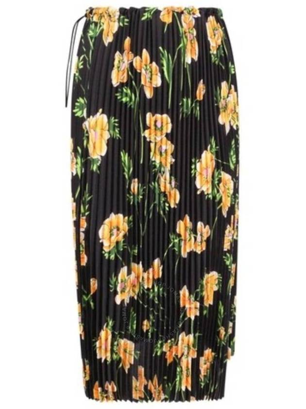 Balenciaga Pleated A Line Skirt Black