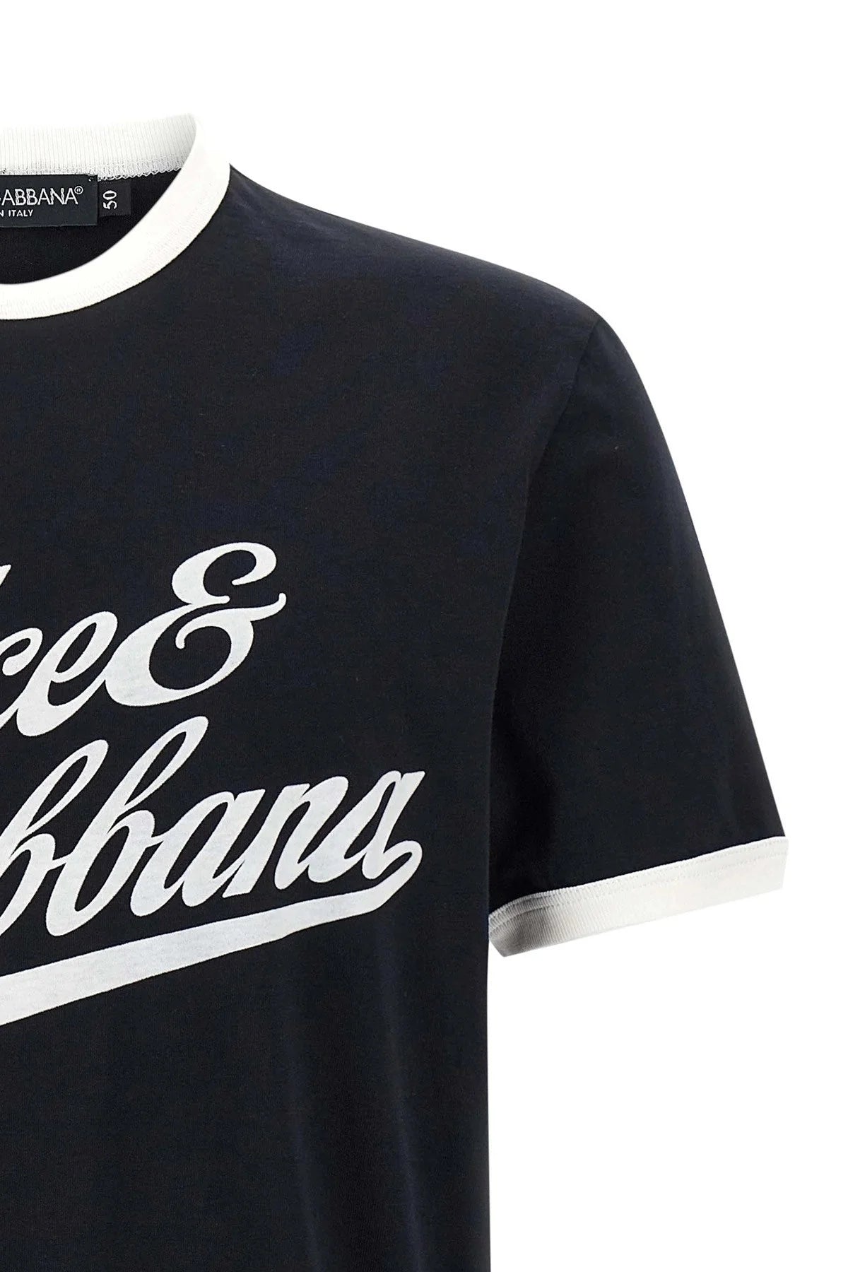 Dolce & Gabbana Men Velvet Logo T-Shirt