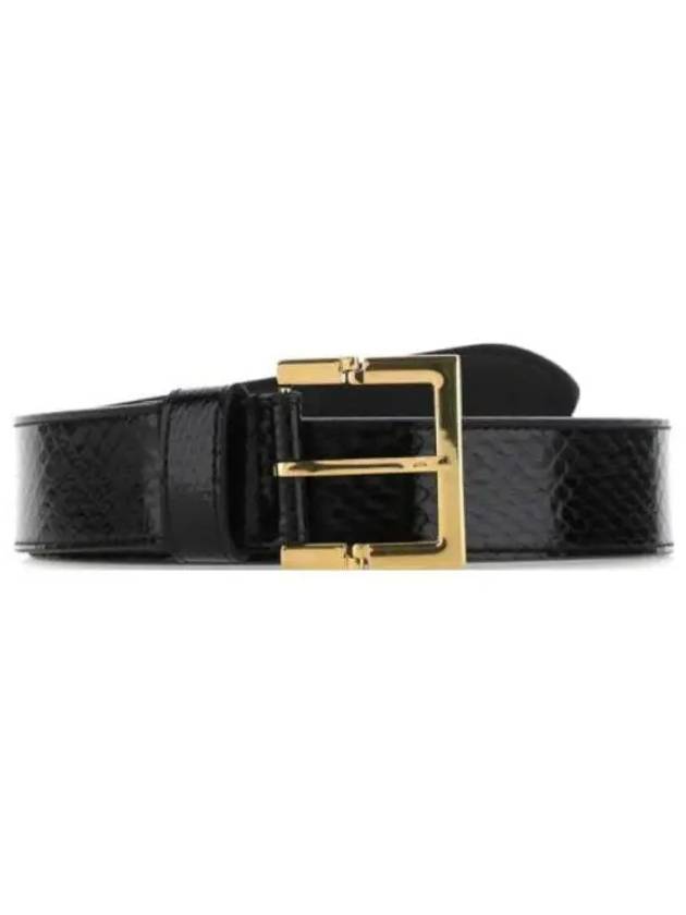 Saint Laurent Snake Leather Belt Black