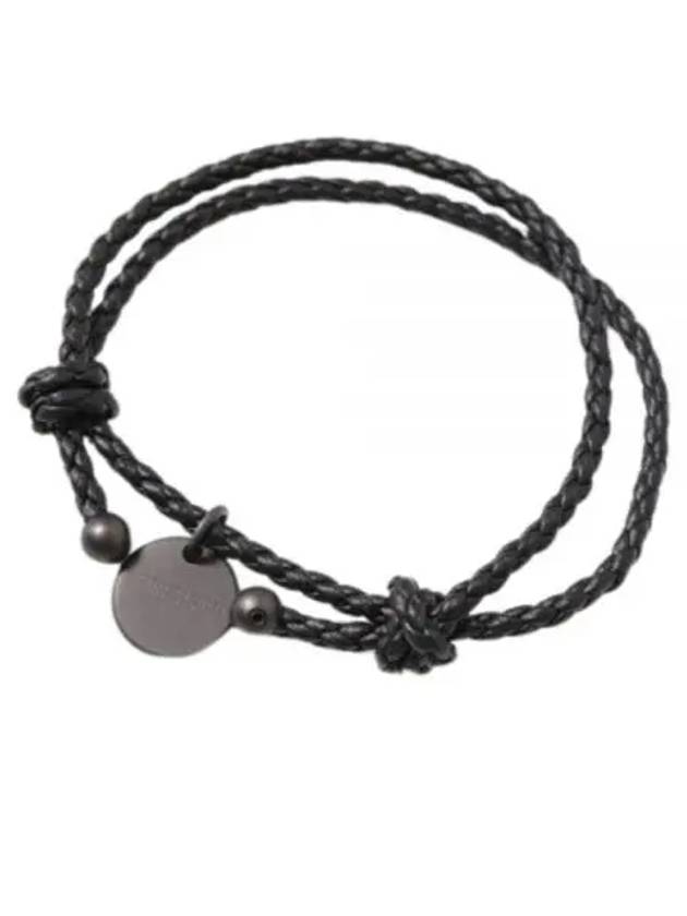 Bottega Veneta Intrecciato Leather Bracelet Black