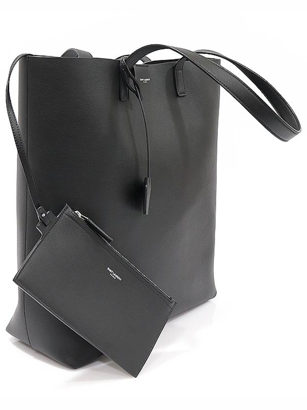 Saint Laurent 676657 Black Grained Calfskin Bold Shopper Shoulder Bag