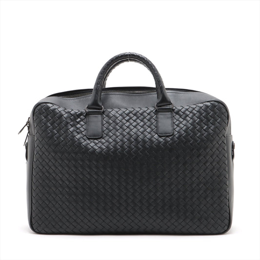 Bottega Veneta  Intercharted Leather Business Bag Black