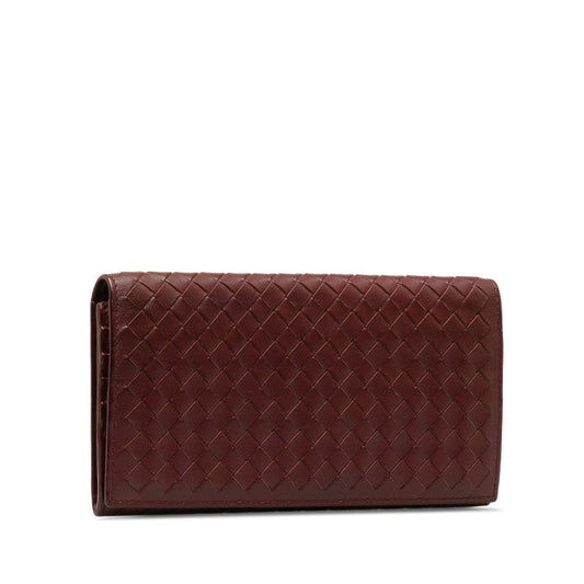 Bottega Veneta  Long Fold Wallet Bordeaux Leather Ladies
