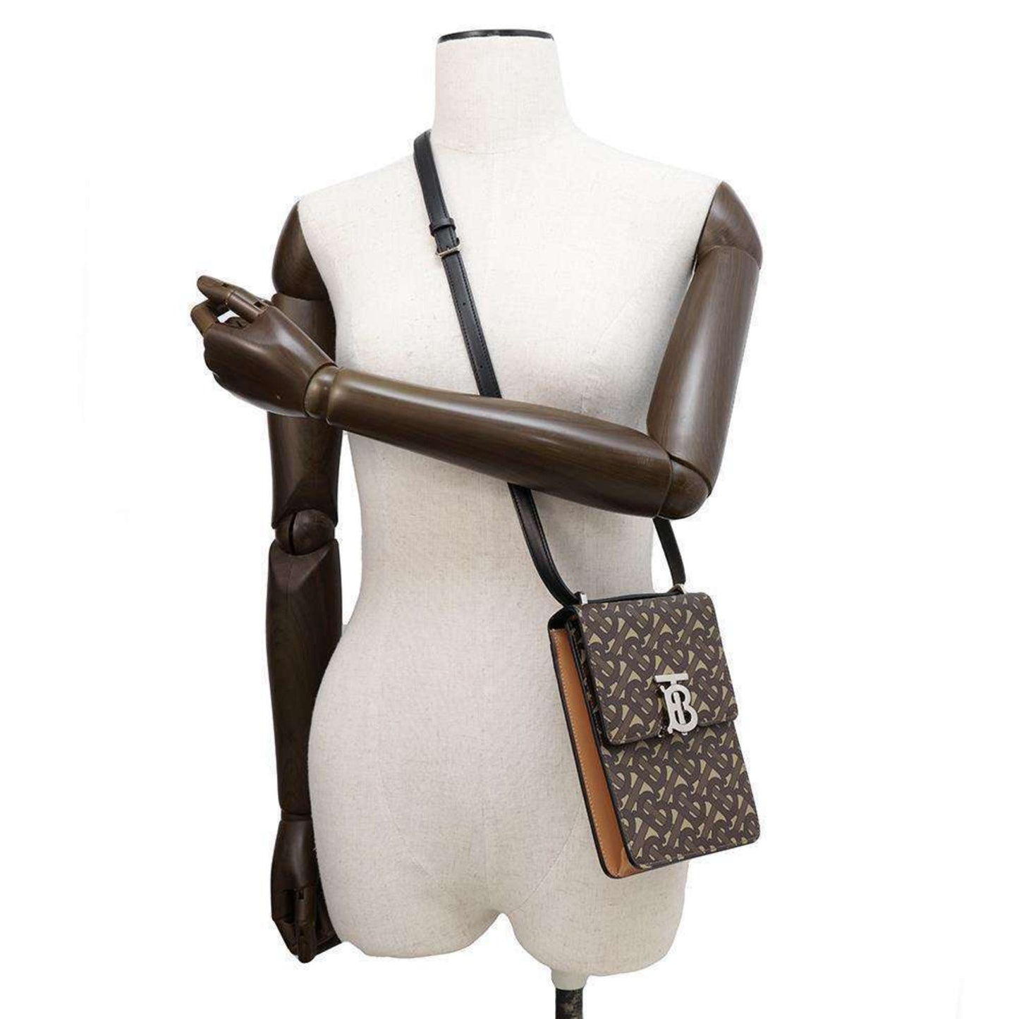 Burberry  Coated Canvas Leather Shoulder Bag ()