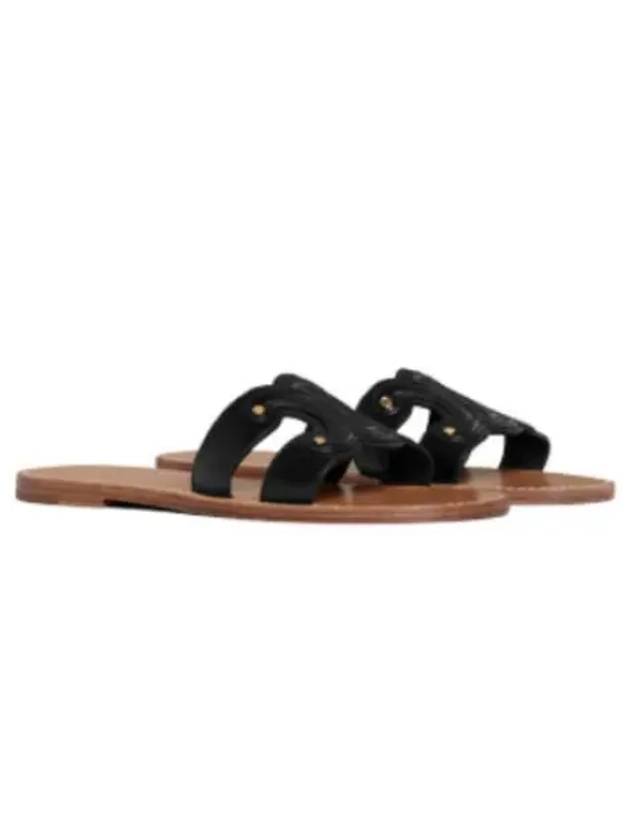 CELINE Triomphe Calfskin Mule Black