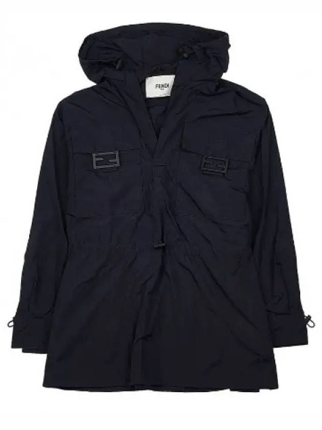 Fendi Women's Nylon Anorak Blouson Jacket Black