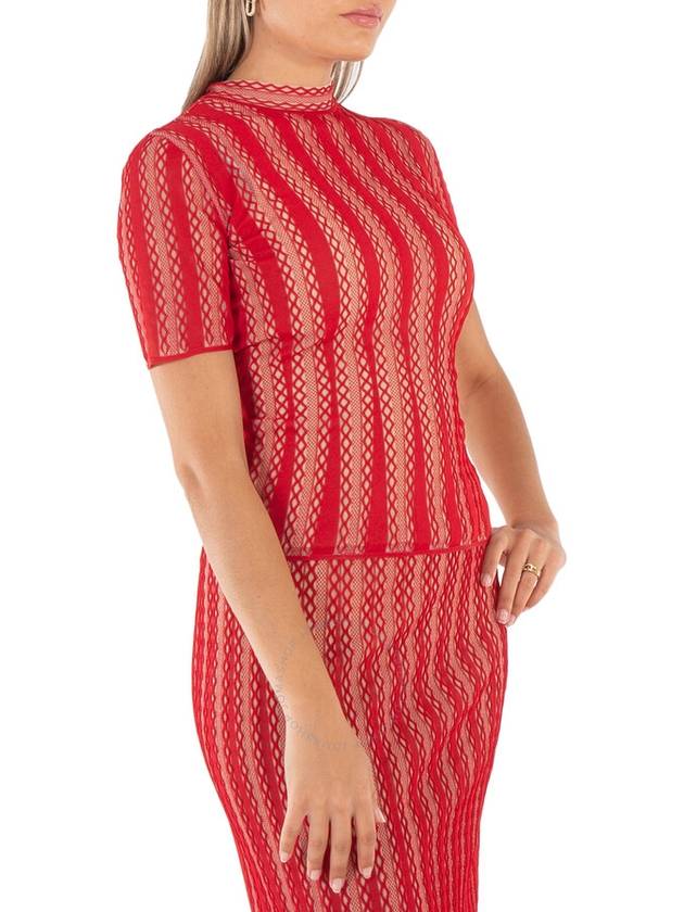 Fendi Fendi Ladies Short Sleeve Lace Embroidered Top, Brand Size 38 (US Size 2)