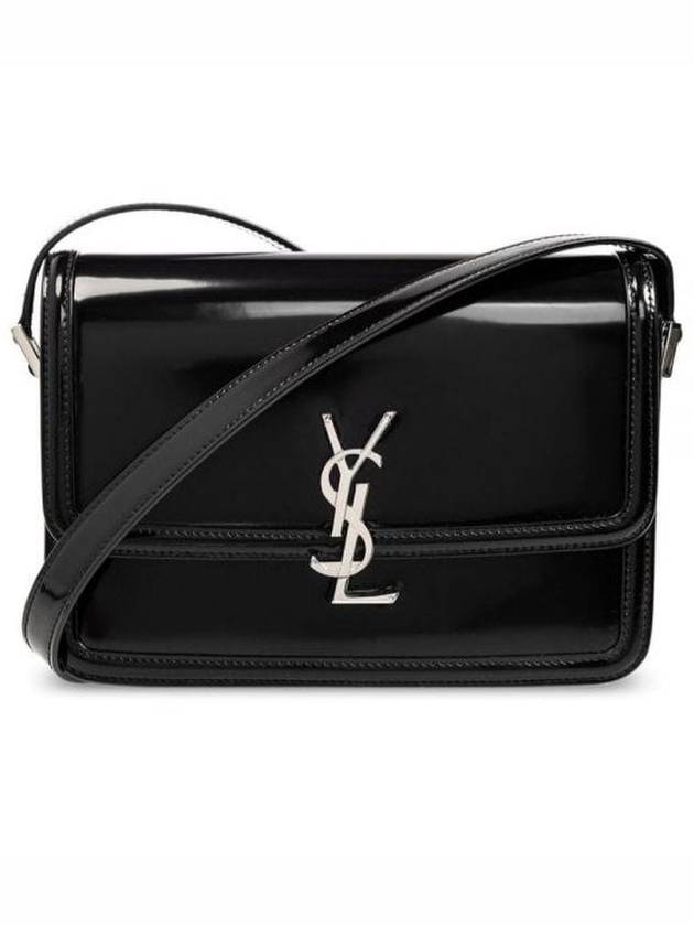 Saint Laurent Solferino Medium In Brushed Leather Shoulder Bag Black