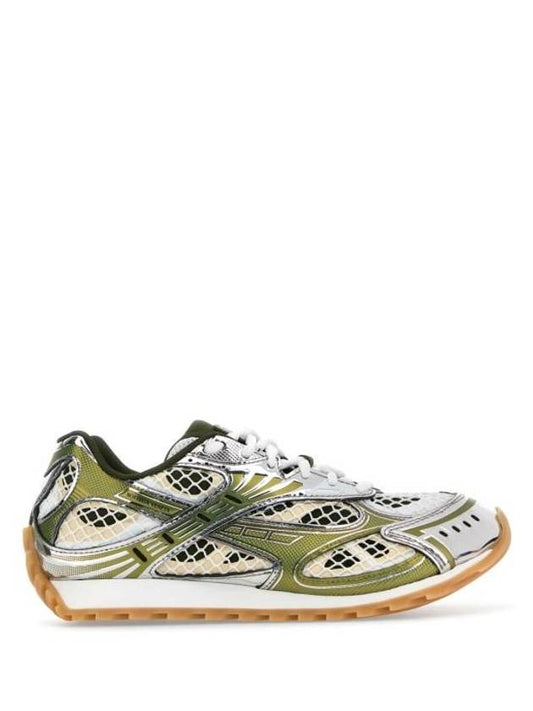 Bottega Veneta Orbit Mesh Rubber Low Top Sneakers Green