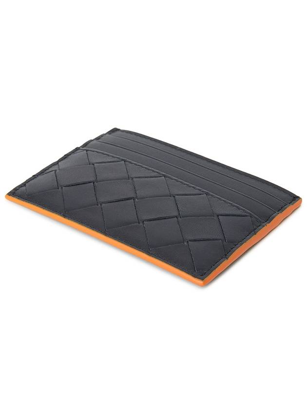 Bottega Veneta Intrecciato Leather Card Wallet Navy