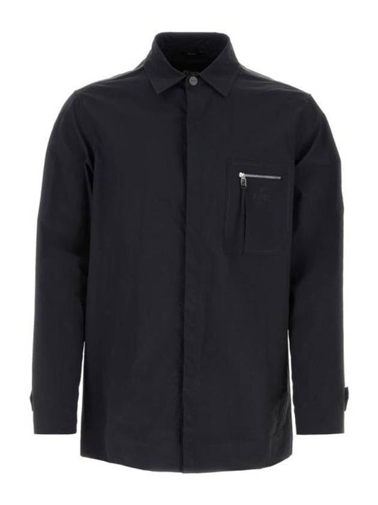 Fendi Nylon Long Sleeve Shirt Blue