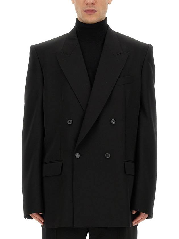 Balenciaga 24 ss double-breasted jacket in grain de padre 773331 TNT39 1000 B0231001709
