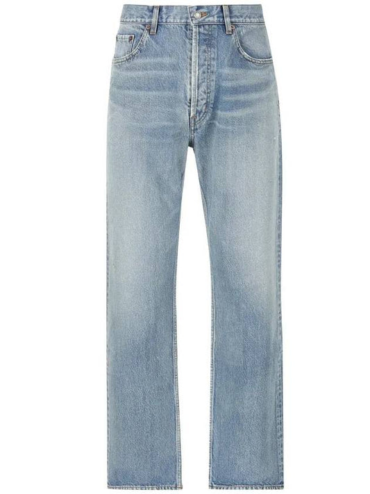 Saint Laurent Loose Fit Mid Rise Jeans Blue