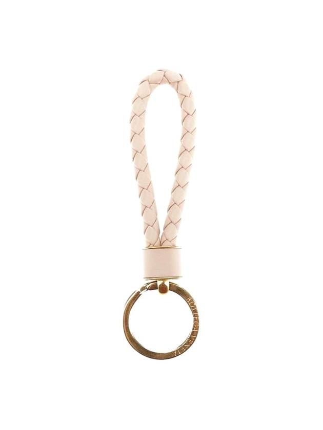 Bottega Veneta Intrecciato Lambskin Key Holder Lotus