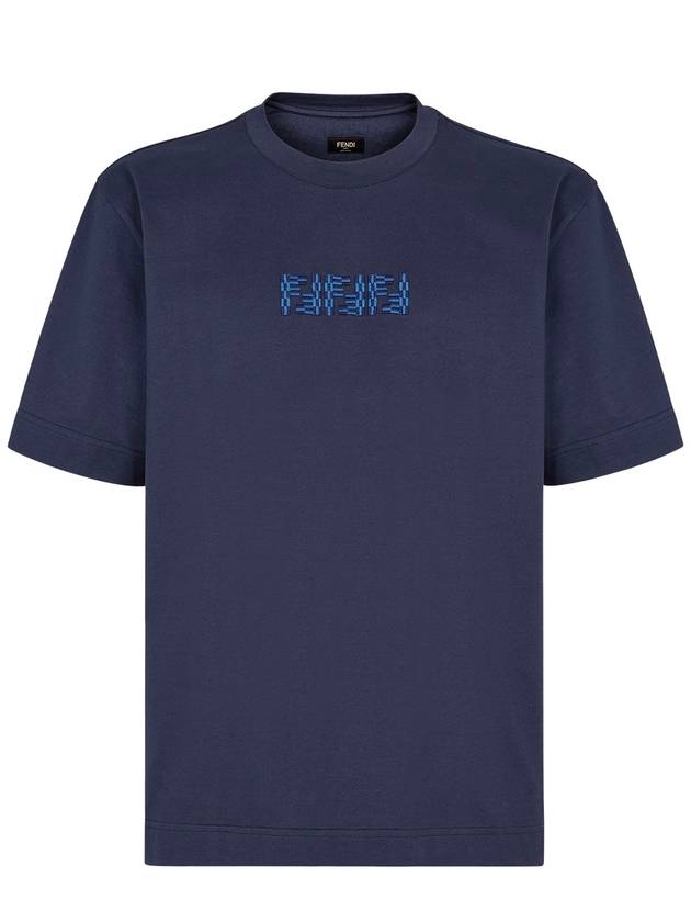 Fendi FF Labyrinth Short Sleeve T-Shirt Blue