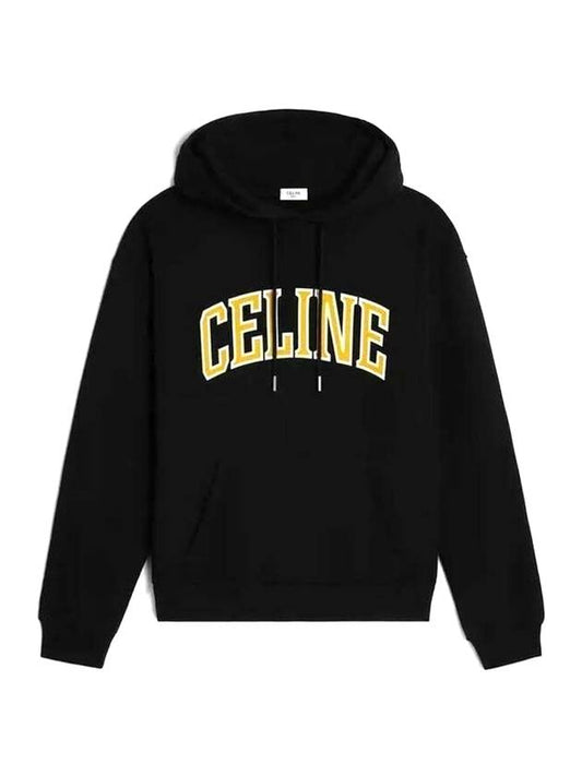 CELINE Loose Cotton Fleece Hoodie Black