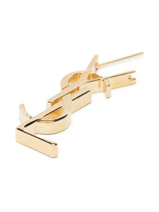 Saint Laurent YSL Cassandre Single Metal Earrings Gold