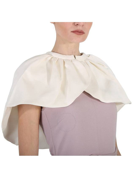 Burberry Burberry White Wreningham Cropped Cotton And Silk Cape