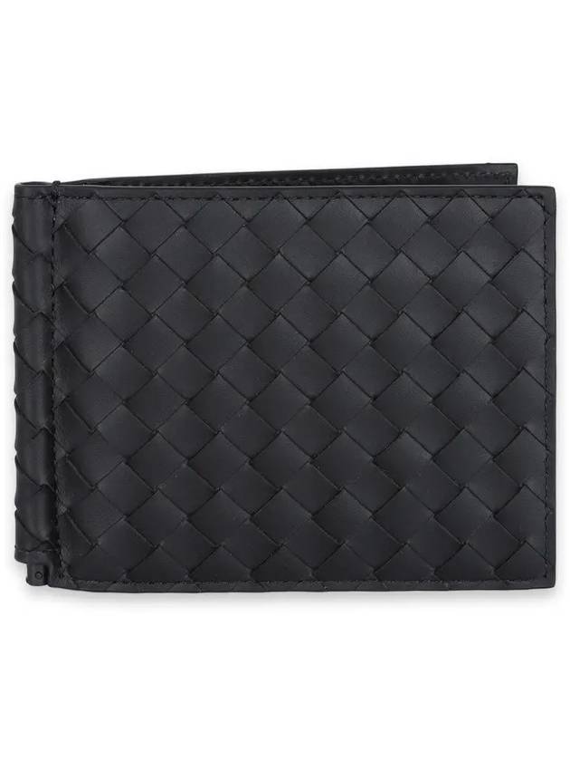 Bottega Veneta Intrecciato Money Clip Card Wallet Black