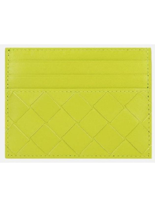 Bottega Veneta Intrecciato Leather Card Wallet Acid Green