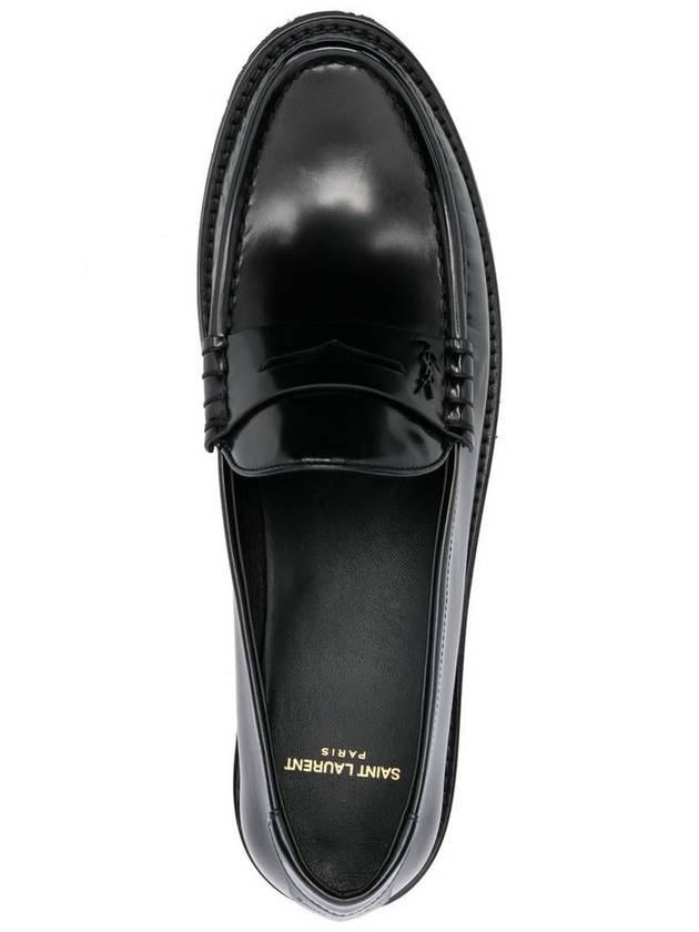 Saint Laurent Monogram Leather Loafers Black
