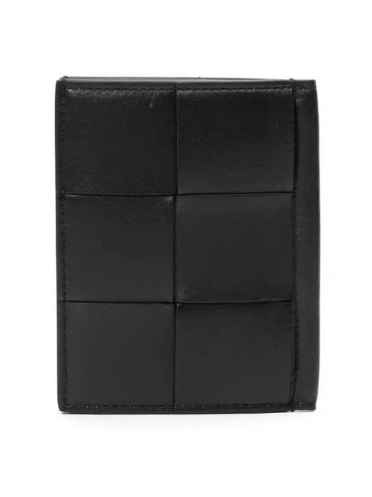 Bottega Veneta Cassette Slim Flap Card Wallet Black