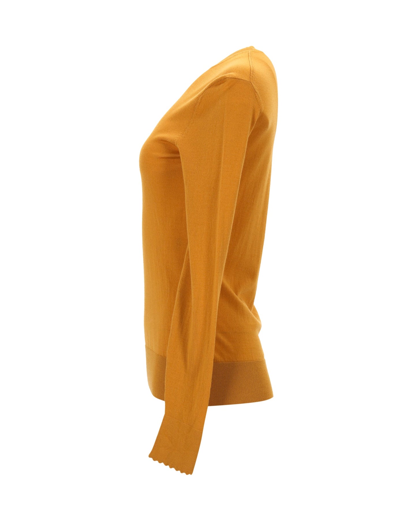 Chloe Crewneck Sweater in Mustard Yellow Wool