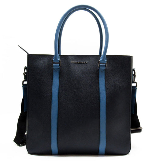 Burberry blue Navy Leather Handbag Shoulder Bag ()