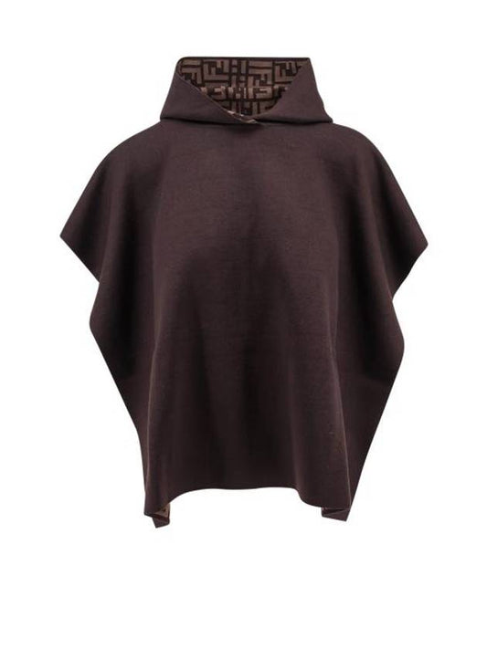 Fendi Wool Poncho Brown
