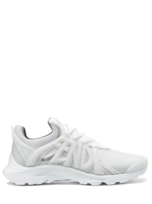 Fendi 3D Rubber Logo Low Top Sneakers White