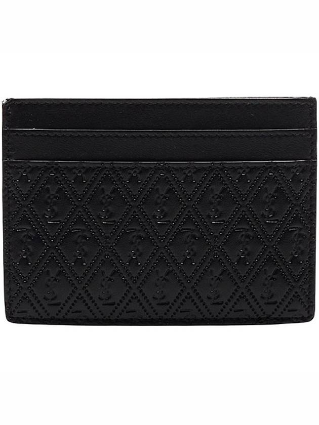 Saint Laurent Monogram Pineapple Print Card Wallet Black
