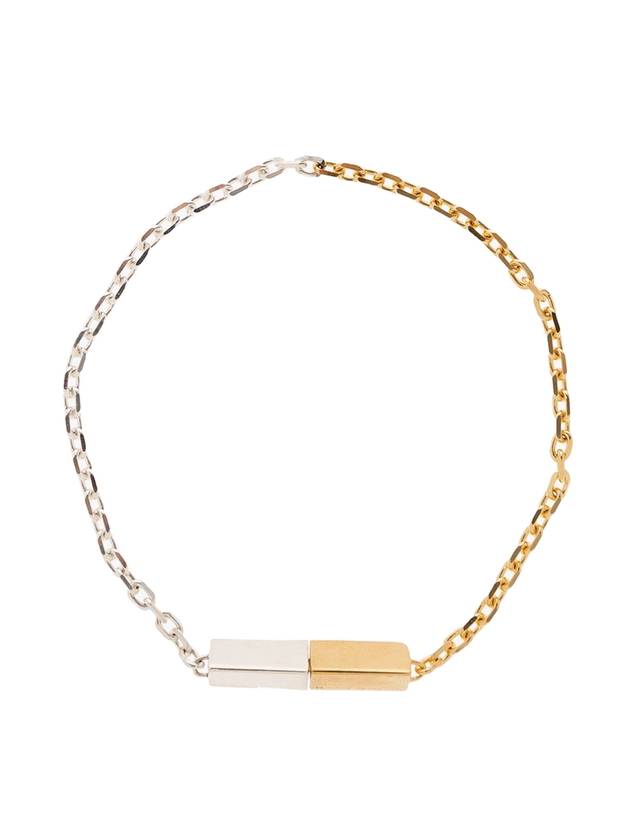 Bottega Veneta Dual Tone Chain Bracelet Silver Gold