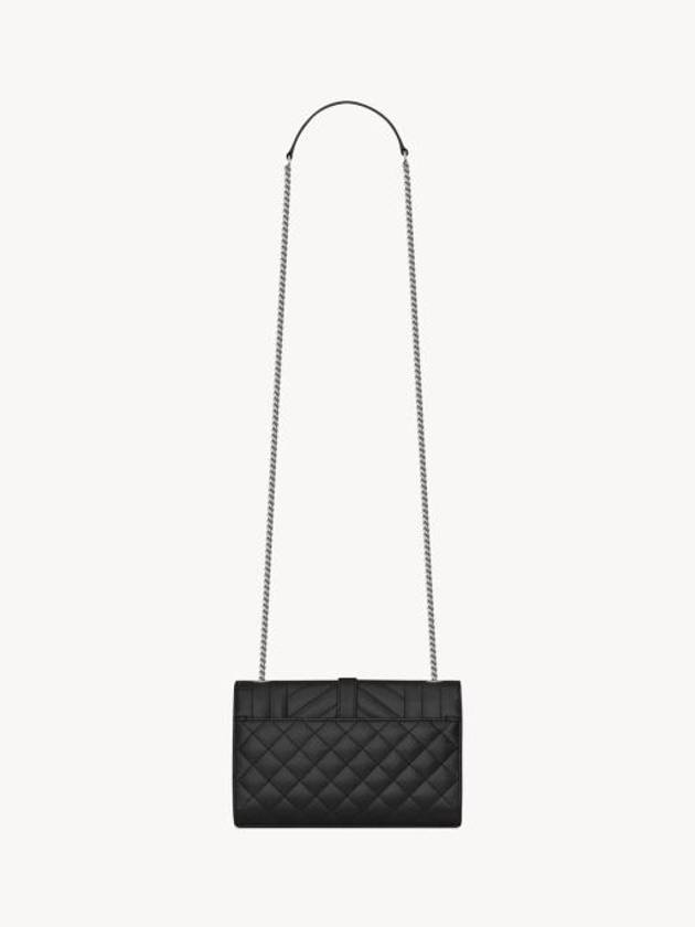 Saint Laurent Quilted Envelope Small Shoulder Bag Black