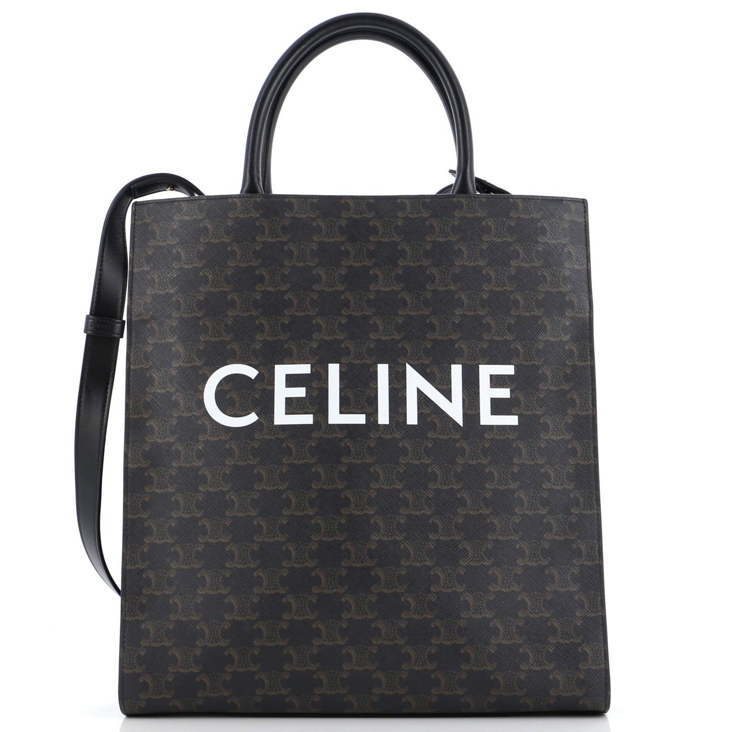 Celine Vertical Cabas Tote Triomphe Coated Canvas Medium