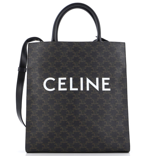 Celine Vertical Cabas Tote Triomphe Coated Canvas Medium