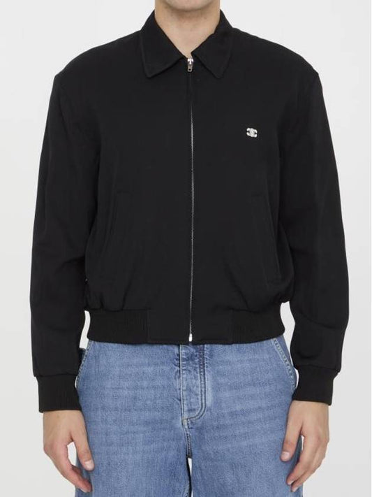 CELINE Triomphe Embroidered Logo Jacket Black