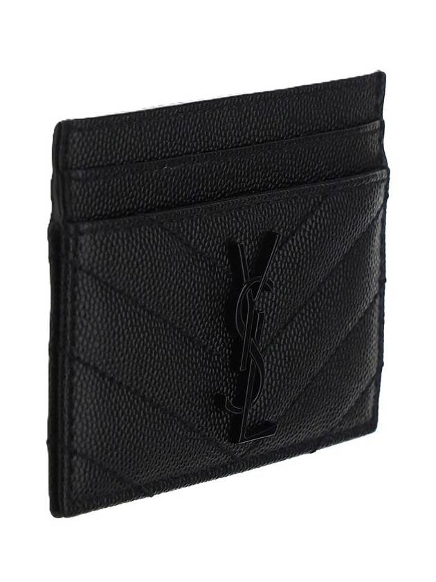Saint Laurent Grande Poudre Textured Matelasse Leather Card Wallet Black