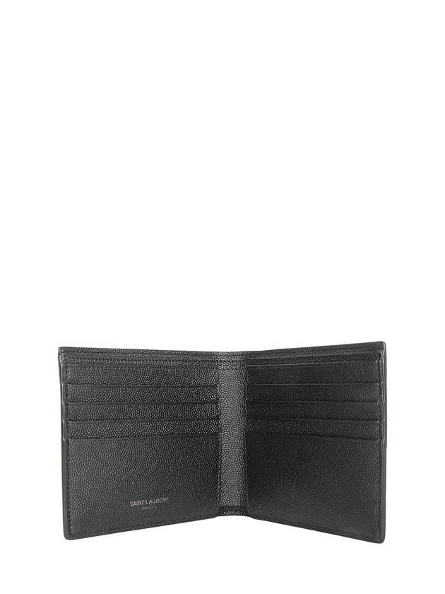 Saint Laurent Cassandre  Leather Half Wallet Black