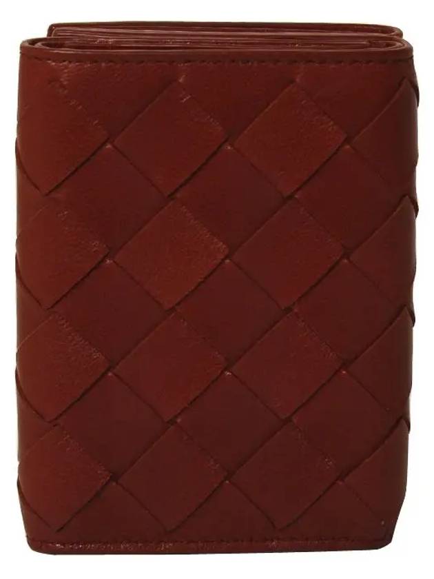 Bottega Veneta Intrecciato Continental Leather Half Wallet Red