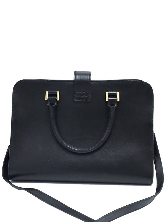 Saint Laurent Saint Laurent 472469 Black Leather Gold Cabas Small 2WAY
