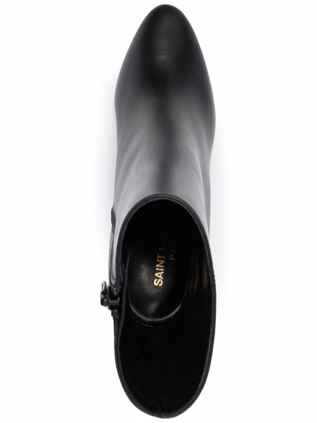 Saint Laurent Leather Ankle Heel Chelsea Boots Black